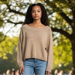 J. Crew Camel Boat Neck Sweater